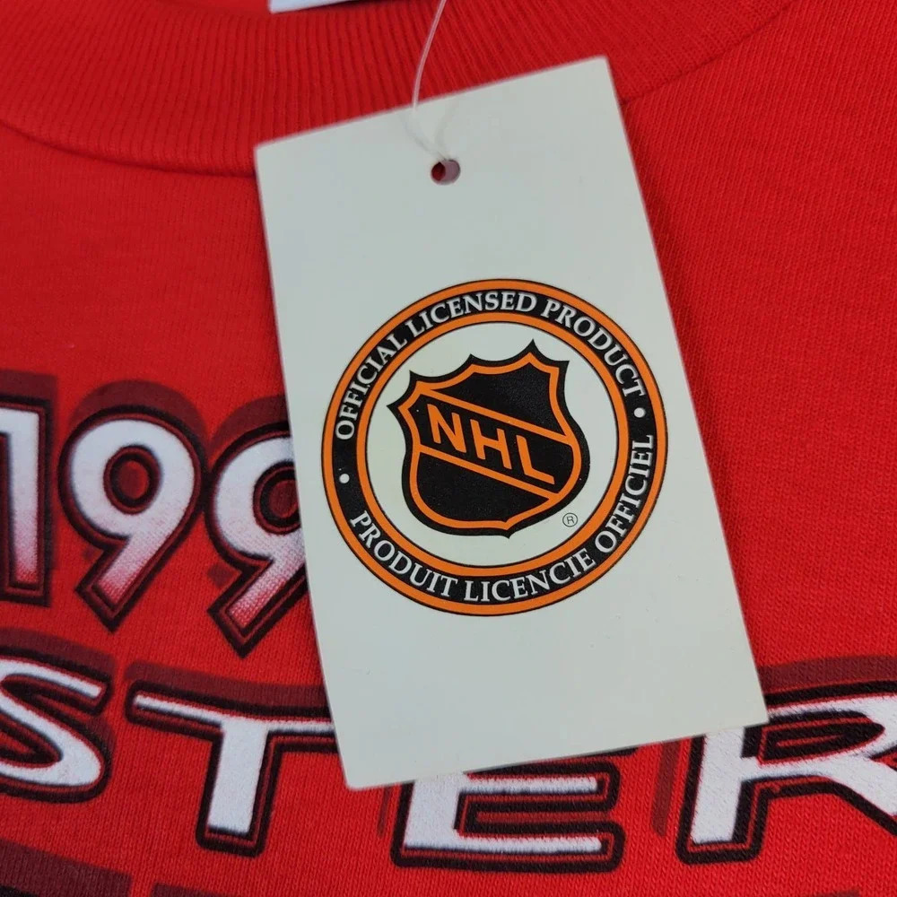 Vintage 1995 Detroit Red Wings Conference Champs T-Shirt Men's Lrg Salem New NOS - Picture 4 of 9